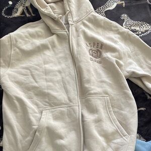 Aspen Colorado Cream Zip-Up Hoodie